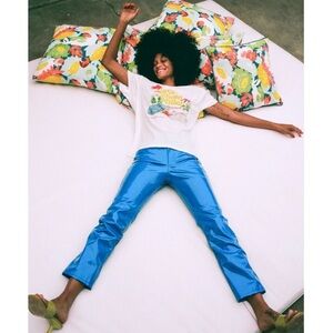 NWT SIMON MILLER 90s Patent Leather High Rise Straight Leg Ankle Crop Pants‎ 25